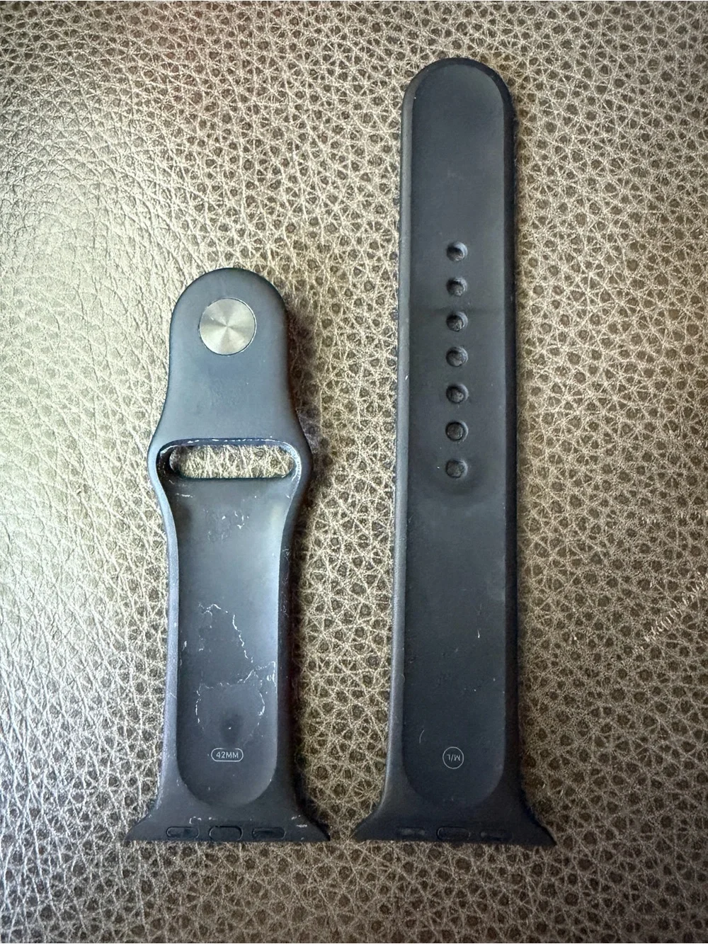 Apple Watch Black Silicone Sport Band Replacement 42mm M/L